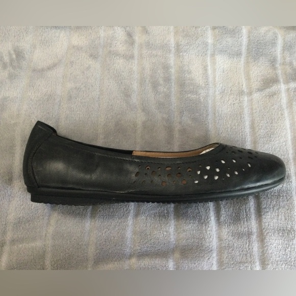 Josef Seibel Pippa 29 Black Nesty Oil Leather Ballet Flats EU 41 US 10 to 10.5 - Picture 9 of 13